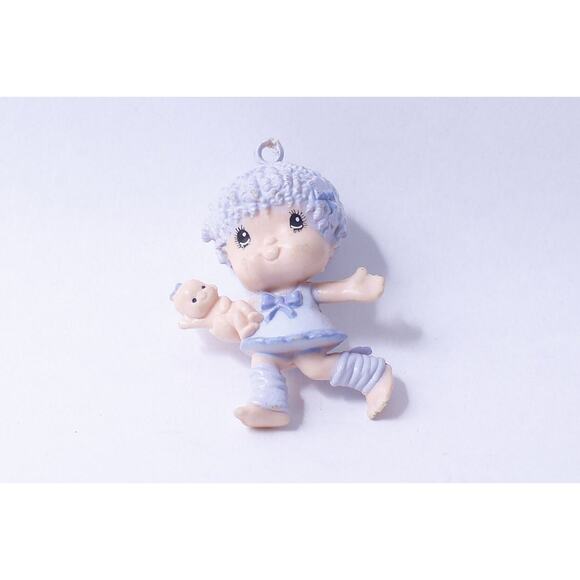 Hugga Bunch, PVC Figure, Hanging, Girl with Baby, Purple, 2", Little, Tiny, - Picture 1 of 2